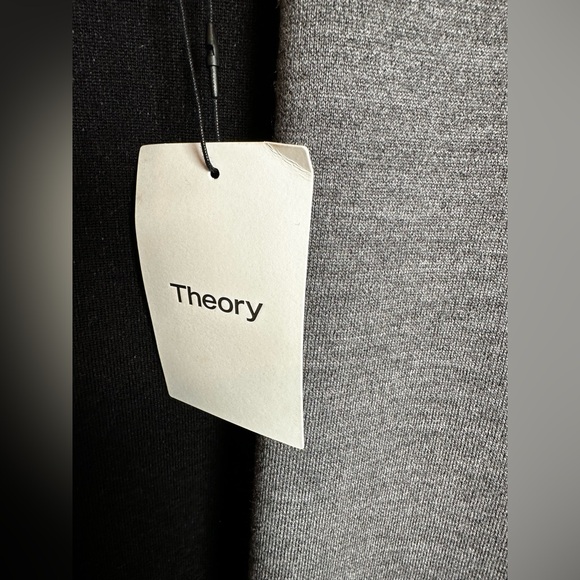 Theory Charcoal and black Open Front reversible cardigan - Picture 4 of 11
